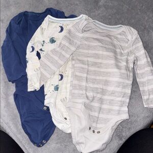 Cloud Island Kids Bodysuit Set - Navy, White, Gray